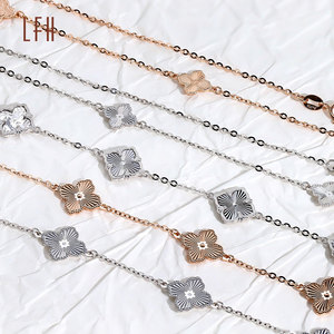 Collar y Pulsera de Oro de 18k de Fábrica, Pulsera de Trébol, Pulsera de Trébol de Cuatro Hojas de Oro de 18k, Oro Au750, Joyería de Oro Real de 18k - Product Image 3