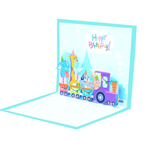 Impression personnalisée de haute qualité découpée au laser 3D Pop-up Animal cartes de voeux cadeau d'invitation d'<span class=keywords><strong>anniversaire</strong></span> promotionnel <span class=keywords><strong>pour</strong></span> papier de noël - Product Image 4