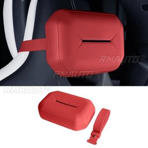Caja de pañuelos de silicona para Xiaomi SU7, caja de pañuelos colgante de silicona, caja de papel para el interior del coche, accesorios para el coche - Product Image 2