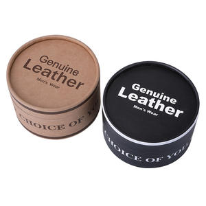 Petites boîtes rondes personnalisables d'emballage cadeau en papier de carton rigide ceinture en cuir pour hommes avec logo - Product Image 5