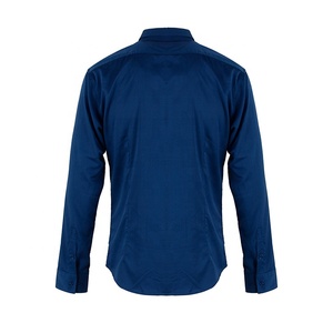 Professional Production Custom Poplin Woven Long Sleeve Navy Color <strong>Funky</strong> Dress <strong>Shirt</strong> for <strong>Men</strong> - Product Image 2