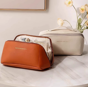 Pochette portable imperméable, ouverture plate, trousse de toilette, organiseur de maquillage avec séparateur et poignée - Product Image 3