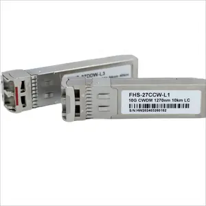 Transceptor de fibra óptica SMF CWDM 10G SFP + 10G 10km con conector LC de 1270 ~ 1450nm para telecomunicaciones