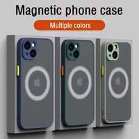 Protection de l'appareil photo glaçage qualité originale magnétique sans fil charge étui de téléphone pour iphone 15 14 13 12 Pro Max couverture mobile