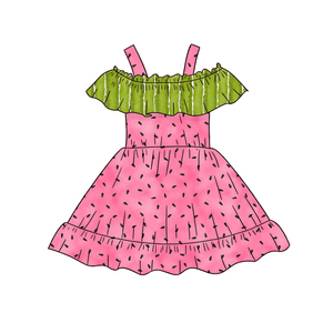 Précommande <span class=keywords><strong>Robe</strong></span> <span class=keywords><strong>d</strong></span>'<span class=keywords><strong>été</strong></span> sans manches pour petites filles, <span class=keywords><strong>bretelles</strong></span> épaules <span class=keywords><strong>d</strong></span>énudées, motif fruits, <span class=keywords><strong>robe</strong></span> enfant tendance, longueur genou, personnalisable - Product Image 4