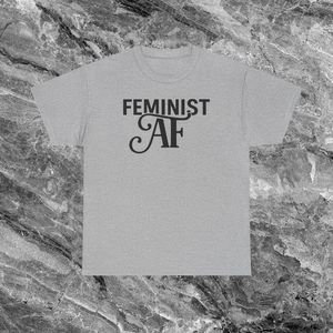T-shirt Feminist AF grigia unisex, maglietta promozionale - Product Image 1