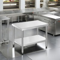 10 % de réduction sur les tables de cuisine en acier inoxydable 201 très résistantes à la corrosion, 50*50 cm, usage commercial
