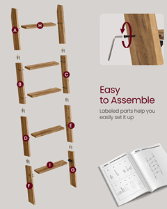 VASAGLE-Estante <span class=keywords><strong>de</strong></span> escalera decorativo <span class=keywords><strong>para</strong></span> manta <span class=keywords><strong>de</strong></span> <span class=keywords><strong>madera</strong></span>, edredón <span class=keywords><strong>de</strong></span> toalla, estantes <span class=keywords><strong>de</strong></span> escalera <span class=keywords><strong>de</strong></span> pared - Product Image 3