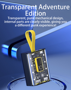 Sạc di động 20000mAh 20 Wát ngân hàng điện nhỏ với xây dựng trong cáp trong suốt bên ngoài pin gói ngân hàng điện trong suốt - Product Image 3