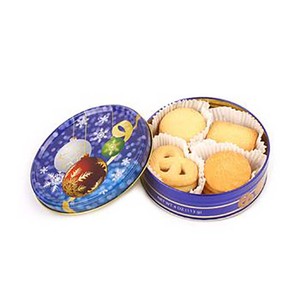 Bulat Logam Kue Timah dengan Tutup Food Grade Mentega Kue Biskuit Coklat Kaleng Logam Permen Kue Kue Kemasan Kaleng Logam