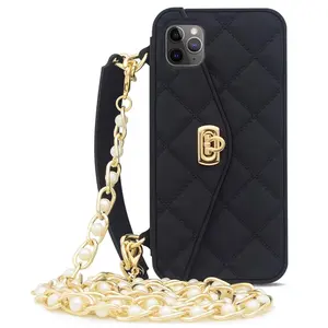 Luxe Stijlvolle Silicon 3D Crossbody Purse Portemonnee Handtas Mobiele Telefoon Case Voor Iphone