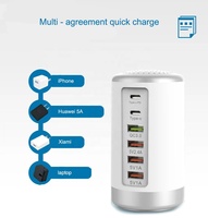 Station de charge USB multiple Prise de charge de bureau avec adaptateur EU US UK Téléphones Android Ordinateurs portables Écouteurs compatibles Montres