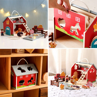 Jouet de ferme en bois Montessori : trieur de formes, jeu de rôle animaux, jouet éducatif pour enfants