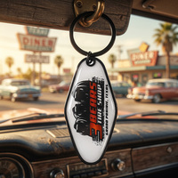 Porte-clés personnalisé avec logo, style motel rétro, en alliage de zinc vintage avec revêtement époxy, pour souvenirs de voyage