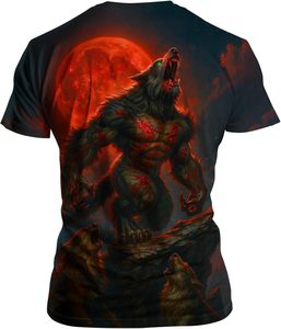 QTAGTESS T-shirt vintage divertente con grafica di animali <span class=keywords><strong>lupo</strong></span>, maglietta girocollo a maniche corte - Product Image 4