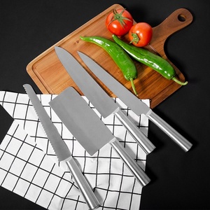 Juego de 9 Cuchillos de Cocina de Acero Inoxidable, Cortador de Jamón, Cuchillo de Chef, Cuchillo <span class=keywords><strong>para</strong></span> Deshuesar, Tenedor <span class=keywords><strong>para</strong></span> Carne, Bolsa de Nailon Enrollable, Juego de Cuchillos <span class=keywords><strong>para</strong></span> Camping - Product Image 6