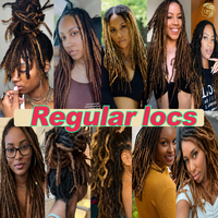 Vente en gros d'usine 8 pouces 0,6 cm 1B #   Extensions de dreadlocks Lisa Locs 100% cheveux humains Remy, bouclées, pour femme noire américaine