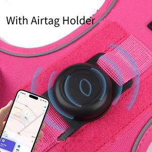 高品質反射素材オックスフォード/ナイロン製ドッグハーネス、AirTagホルダー付き、調節可能、引っ張り防止、ソフトパッド入りドッグベスト - Product Image 3