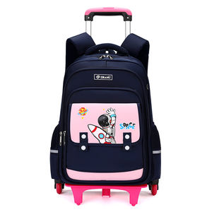 Sac <span class=keywords><strong>à</strong></span> dos <span class=keywords><strong>à</strong></span> roulettes de haute qualité pour filles et garçons, <span class=keywords><strong>cartable</strong></span> <span class=keywords><strong>à</strong></span> roulettes pour enfants avec dessin animé, sacs d'école <span class=keywords><strong>à</strong></span> roulettes détachables et imperméables pour étudiants - Product Image 1