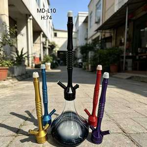 Set de Hookah de Aluminio con Base de Vidrio, Pipa para Tabaco de 74 cm, Multicolor, Pipa de Agua para Bar o Cafetería - Product Image 3
