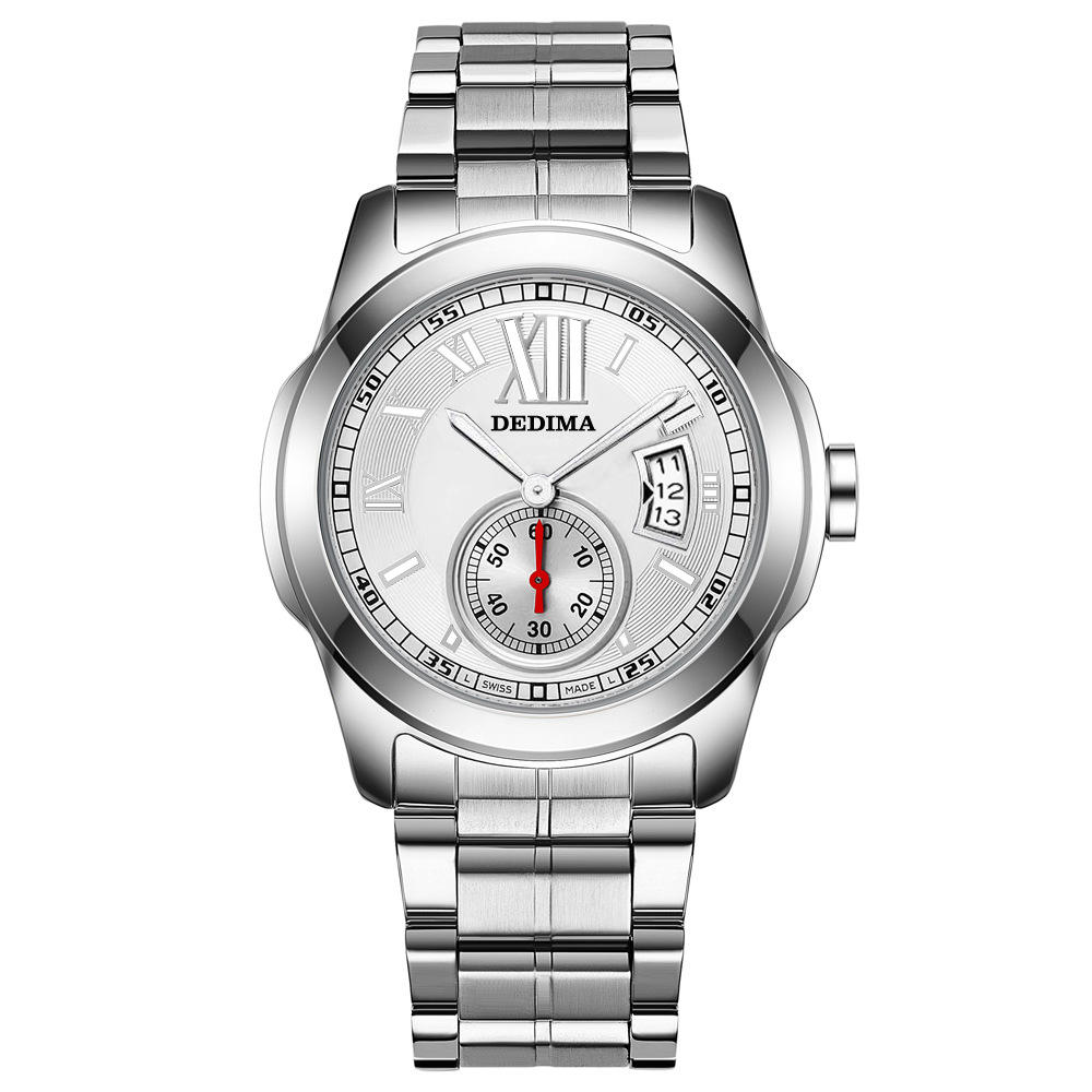 หน้าปัดสีขาวพร้อมแถบเหล็ก