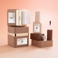 Flacon vide de vernis à ongles de luxe 8 ml, pot de gel de construction 30g 50g avec anneau doré, emballage de gel à ongles écologique et réutilisable