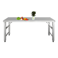 Table pliante rectangulaire commerciale de 6 pieds en acier inoxydable, tables pliantes pour mariage, table à manger longue et robuste pour l'extérieur et l'intérieur