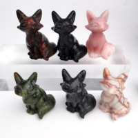 Haute Qualité Merveilleuse Statuette Naturel Mixte Guérison Cristal Animal Mixte Renards Pour Cadeau