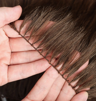 Extensions de cheveux humains brésiliens Remy, double trame, effet plume, 100 % cheveux naturels, fixation micro-anneaux