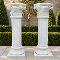 Colonnes de porche romaines en marbre blanc de conception moderne, fabriquées en Chine