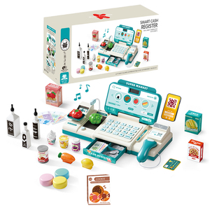 Juego de 49 Piezas de <span class=keywords><strong>Caja</strong></span> <span class=keywords><strong>Registradora</strong></span> para Supermercado, <span class=keywords><strong>Juguete</strong></span> de Escaneo, Calculadora, Lector de Tarjetas, Micrófono, Juego de Imitación - Product Image 1