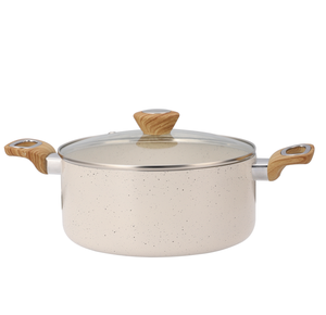 Juego de Ollas y Sartenes de Aluminio de Alta Calidad con Revestimiento de Mármol, Tapas de Vidrio, Asas de Baquelita Suaves al Tacto, Antiadherentes, 7 Piezas, Cerámica, para Gas - Product Image 6