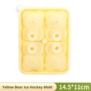 Hot-Selling Cartoon Bear Silicone Ice Tray Mold Quick-Freezing Lid for Coffee Milk Tea Cheese Popsicles Ice <b>Cream</b> <b>Maker</b> Tool - Product Image 6