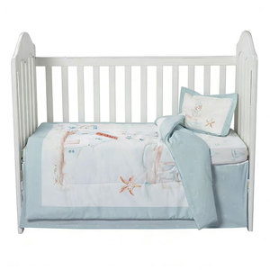 Juego de Ropa de Cama para Cuna de Bebé, 100% Algodón Orgánico, Diseño de Osito de Dibujos Animados, para Recién Nacidos - Product Image 1