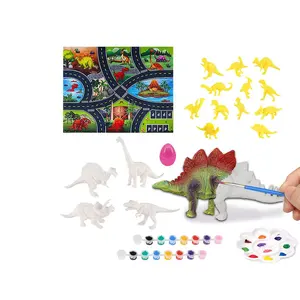 Nieuwste Stam Leren Speelgoed Kids Arts Crafts Dino Doodling Diy Kleur Schilderij Set 12 Stuks Simulatie Speelgoed Dinosaurus Voor Jongen En Meisjes