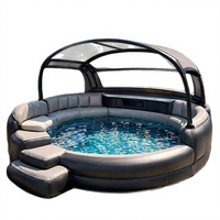 Piscine gonflable familiale de grande taille pour enfants et fêtes, avec trampoline gonflable inclus, modèle LSJ-0653
