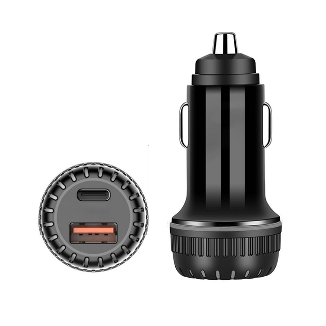 High Speed 3.1A A+C Car Charger Type C + USB a Dual Port Car Charger Adapter with LED Indicator Light