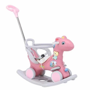 Cheval à <span class=keywords><strong>bascule</strong></span> en plastique rose pour enfants fabriqué en Chine, jouet en peluche douce en forme de <span class=keywords><strong>vache</strong></span>, jouet à enfourcher pour bébé - Product Image 6