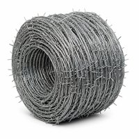 Fil barbelé galvanisé haute résistance, bobine de 100m, 200m, 500m, calibre 12.5, 4 points, pour clôture de ferme et sécurité