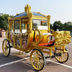Chariot à chevaux Royal électrique doré largement utilisé élégant chariot à chevaux touristique pour mariage et événement chariot à chevaux - Product Image 3