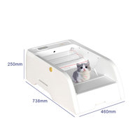 Bac à sable semi-fermé de grande capacité Toilette pour animaux de compagnie Bac à chat anti-éclaboussures Nettoyage du bassin de bain Fournitures Bac à litière en acier inoxydable pour chats