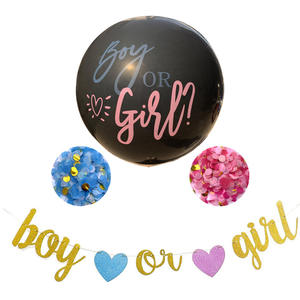Ballon géant noir pour révélation du sexe, ballon « Il ou Elle » pour baby shower et décoration de fête - Product Image 5