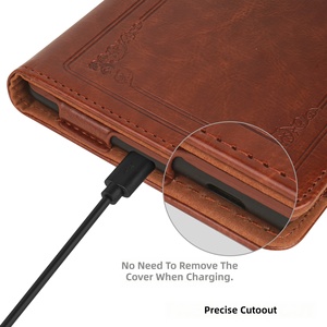 Étui de protection anti-chute en cuir microfibre pour <span class=keywords><strong>liseuse</strong></span> Kindle Paperwhite 2024, design portable à rabat pour Kindle - Product Image 3