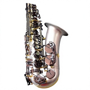 <span class=keywords><strong>Sassofono</strong></span> Contralto Professionale in Eb, Nichelato, Laccato Oro, Strumento a Fiato con Custodia Rigida e Bocchino - Product Image 5