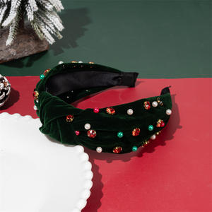 جديد الشتاء عيد الميلاد عقال معقود حافة واسعة عصابة رأس لؤلؤ احتفالي تصميم عصابة رأس - Product Image 4