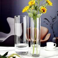 Vase de bourgeon en verre transparent grand énorme 60cm 70cm 80 cm de haut 32 "fleurs mignon verre cristal cylindre Vases pour centres de table de mariage