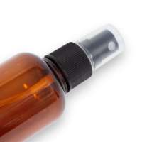 Bouteille en plastique ronde transparente personnalisable de 100 ml en PET pour spray corporel, nettoyant visage et huile essentielle avec couleur personnalisée
