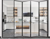 Puertas y Ventanas Plegables Minimalistas de Aleación de Aluminio y Vidrio Templado para Cocina, Bar, Entrada, Sala de Estar y Patio