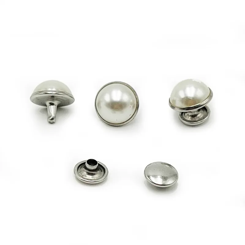 Custom High Quality Clothing Large Leather Stud Pearl Rivet Button