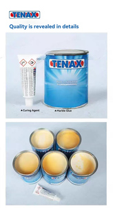 Colle à marbre LMF57 TENAX, époxy à deux composants, adhésif blanc pour le travail du bois, la construction, l'emballage, 2 kg, haute adhérence - Product Image 3